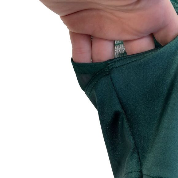 balera size MA Round Collar Lustre Leotard GREEN - Picture 9 of 16